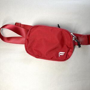 Fabletics Belt Bag Fanny Pack Small Red Zip Solid Polyester Nylon Women 8x4"